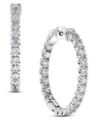 Diamond Inside-Out Hoop Earrings (3 ct. t.w.) in 14k White Gold