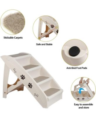 Folding Dog Stairs, Portable Indoor/Outdoor Pet Steps for Bed, Couch, Car, Pet Stairs for Small Pet Dog/Cat