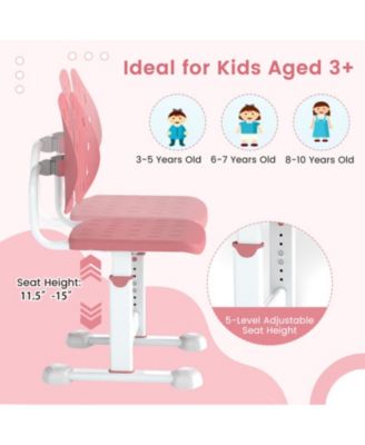 Height-Adjustable Double Back Support Study Chair for Kids 3