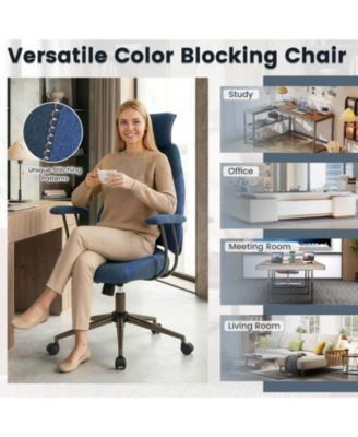 Ergonomic High-Back Office Chair with 2D Headrest and Rocking Backrest