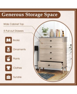 Farmhouse Chest Dresser Tall Storage Drawer Organizer