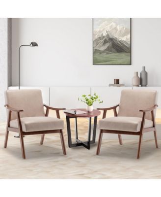 Modern Accent Chair, Living Room Chair with Solid Wood Frame, Lounge Wingback Chair