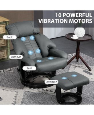 Massage Recliner Chair with Footstool 360degree(s) Swivel Manual Reclining Comfortable and Adjustable