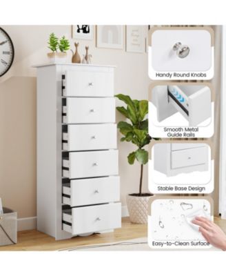 6-Drawer Tall Chest Dresser for Bedroom Storage