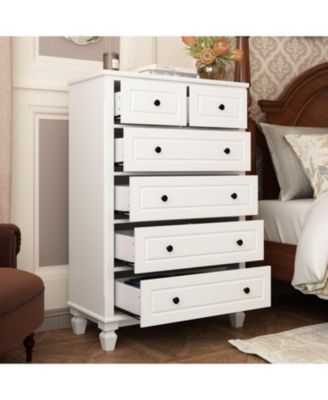 Modern 6-Drawers Wood Chest of Drawer Dresser, bedroom nightstand, wooden end table