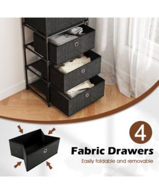 Drawer Storage Dresser with Open Shelves Modern Design