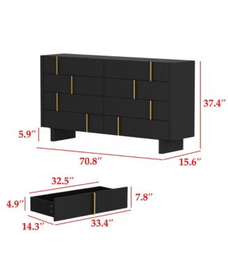 71" Dresser with 8 Large Drawers, Bedroom Chest