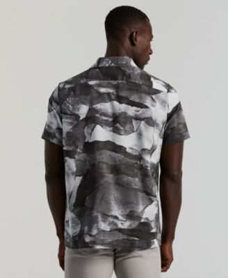 Men's Cotton Abstract Wave Print Shirt