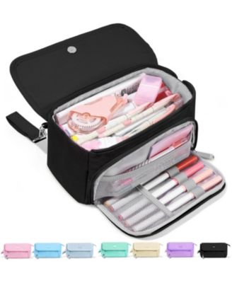 Super Large Pencil Case 3 Compartments Cute Pouch Zipper Portable Stationery Pen School Supplies Teen Girl