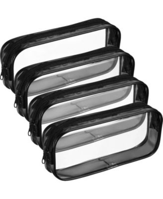 4 pieces Clear PVC Zipper Pouch Travel Makeup Bag