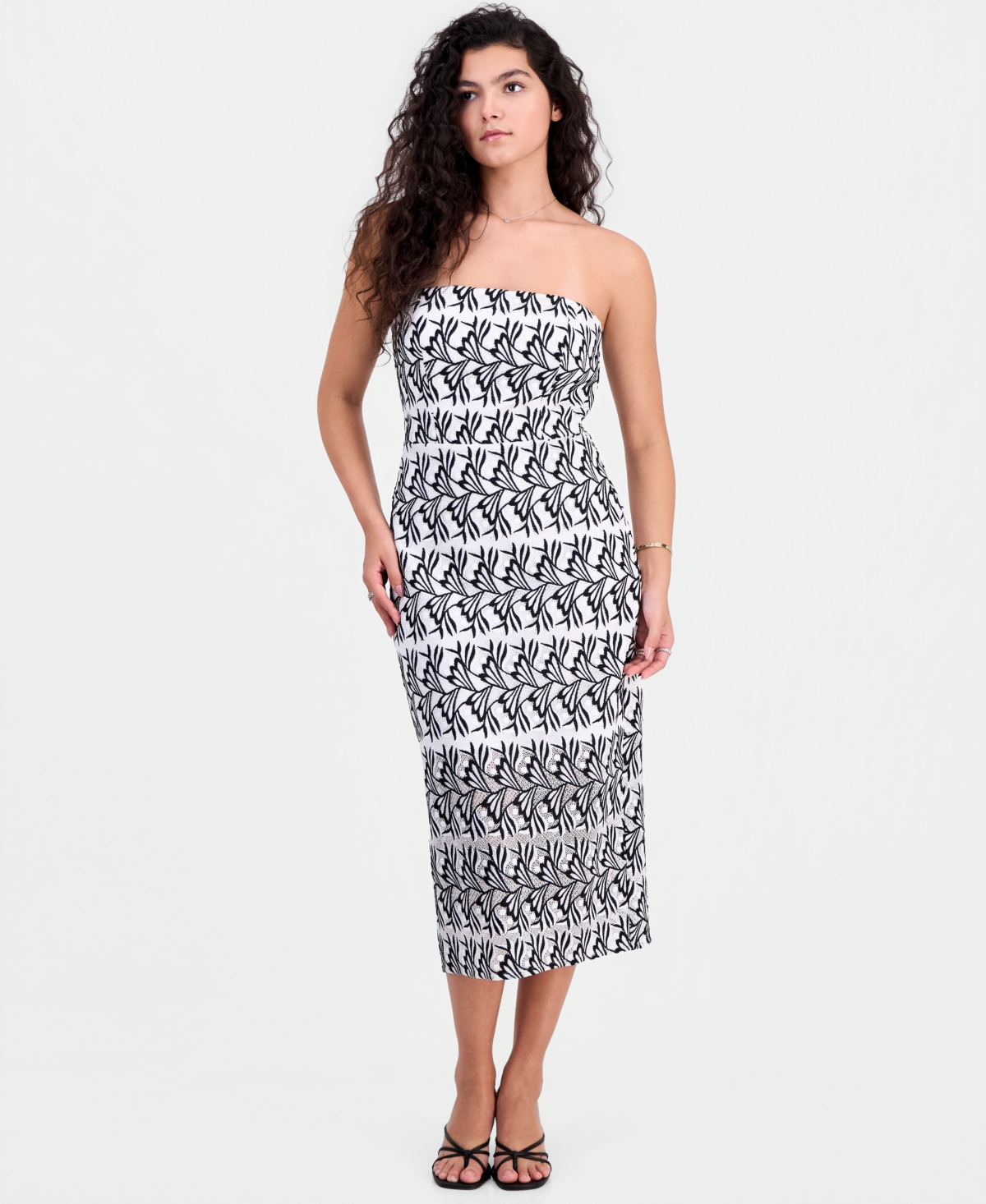 Sam Edelman Women's Strapless Straight-Neck Midi Dress