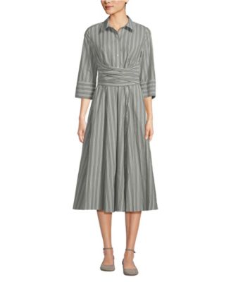 Women's Poplin Midi Wrap Front Dress