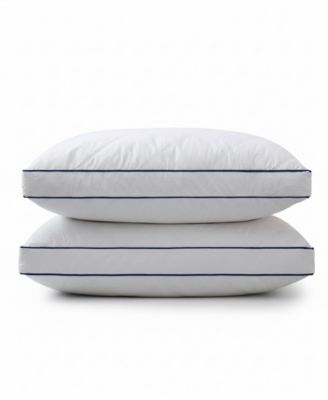 Diamond Quilted Goose Down Feather 2-Pack Pillows, Queen