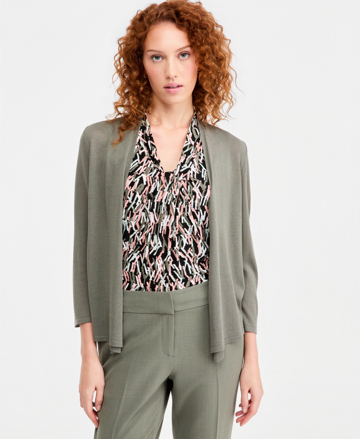 Kasper Women's Open-front A-line Cardigan In Blue