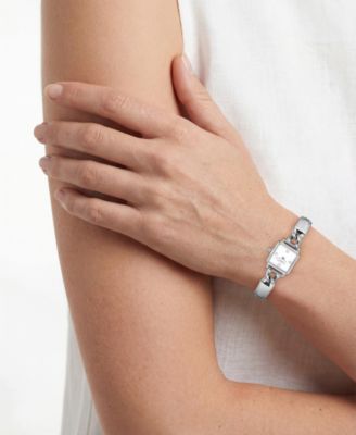 Women's Cass Silver Tone Stainless Steel Bangle Bracelet Watch, 18mm