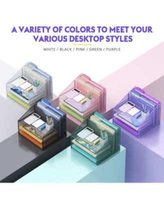 Mesh Desk File Organizer 3 Trays 2 Upright Sections