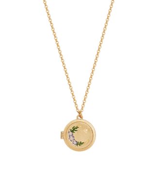 Nightshade Moon Gold Locket Chain Necklace