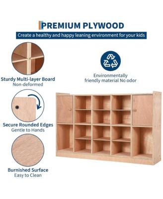Wall Mounted Storage Cabinet with Cubbies and Double Doors