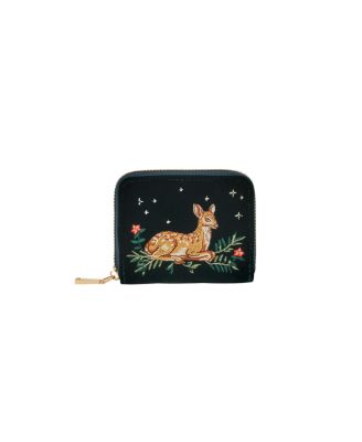 Fawn Embroidered Green Small Purse