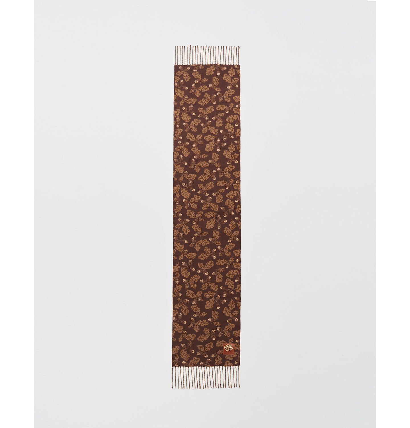 Женский шарф Fable England Chocolate Acorn Jacquard, цвет: Карамельный / Шоколадный — фото 1