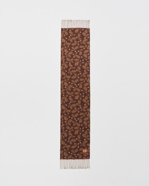 Женский шарф Fable England Chocolate Acorn Jacquard, цвет: Карамельный / Шоколадный