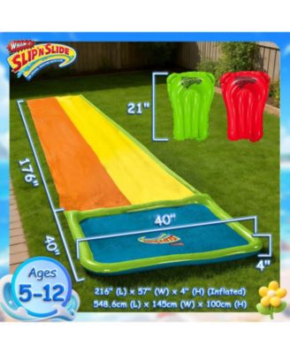 Slip N Slide Water Slide, 18ft Backyard Wave Rider Summer Outdoor Kid Toys, Double Lane, Includes 2 Boogie