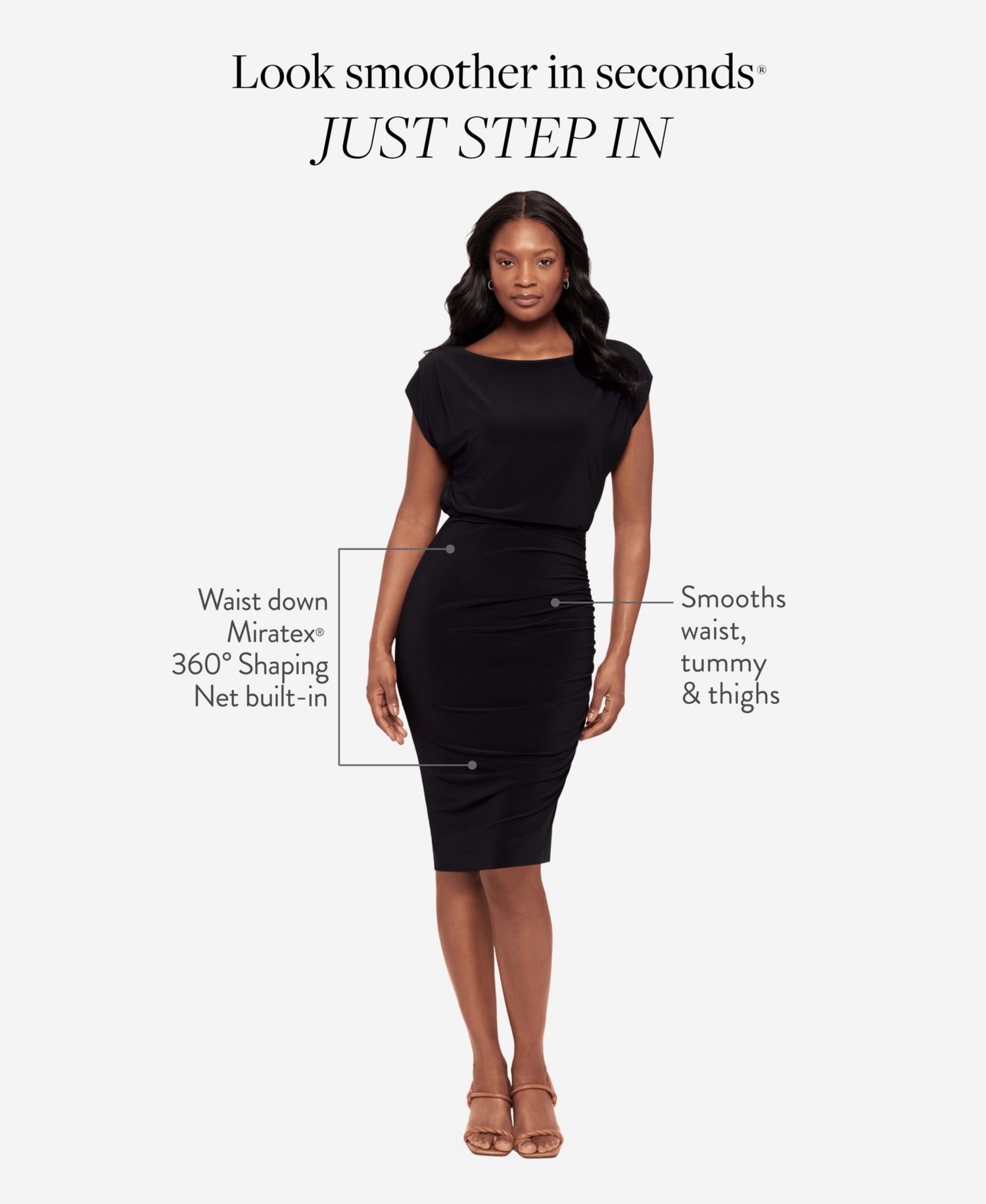 Women's Boat Neck Midi Shaping Dress
