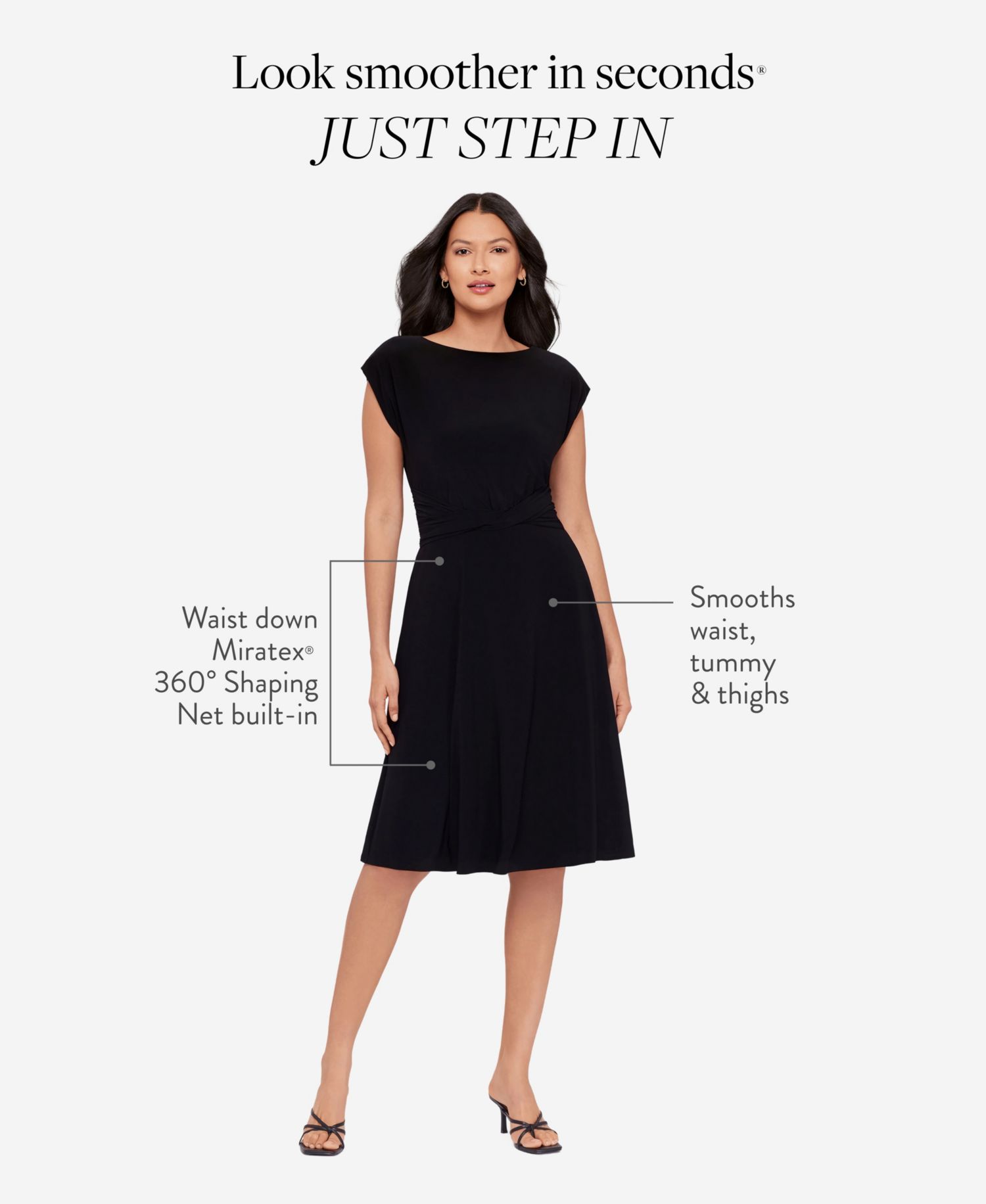 Women's Boat Neck Pull-On Shaping Dress