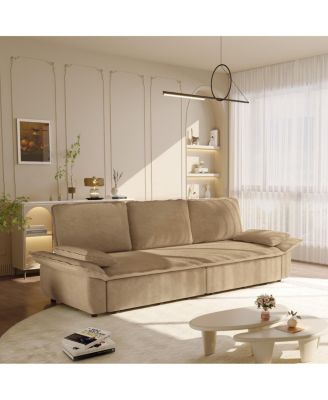 94.5" Corduroy King Pull Out Sofa Bed, 3-in-1 Convertible Sleeper