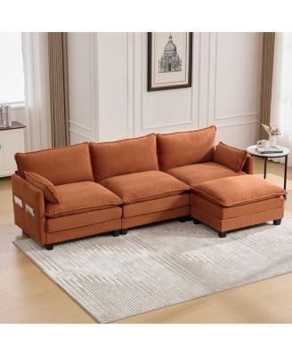 102" Oversized Modular Sectional Sofa with Movable Ottoman
