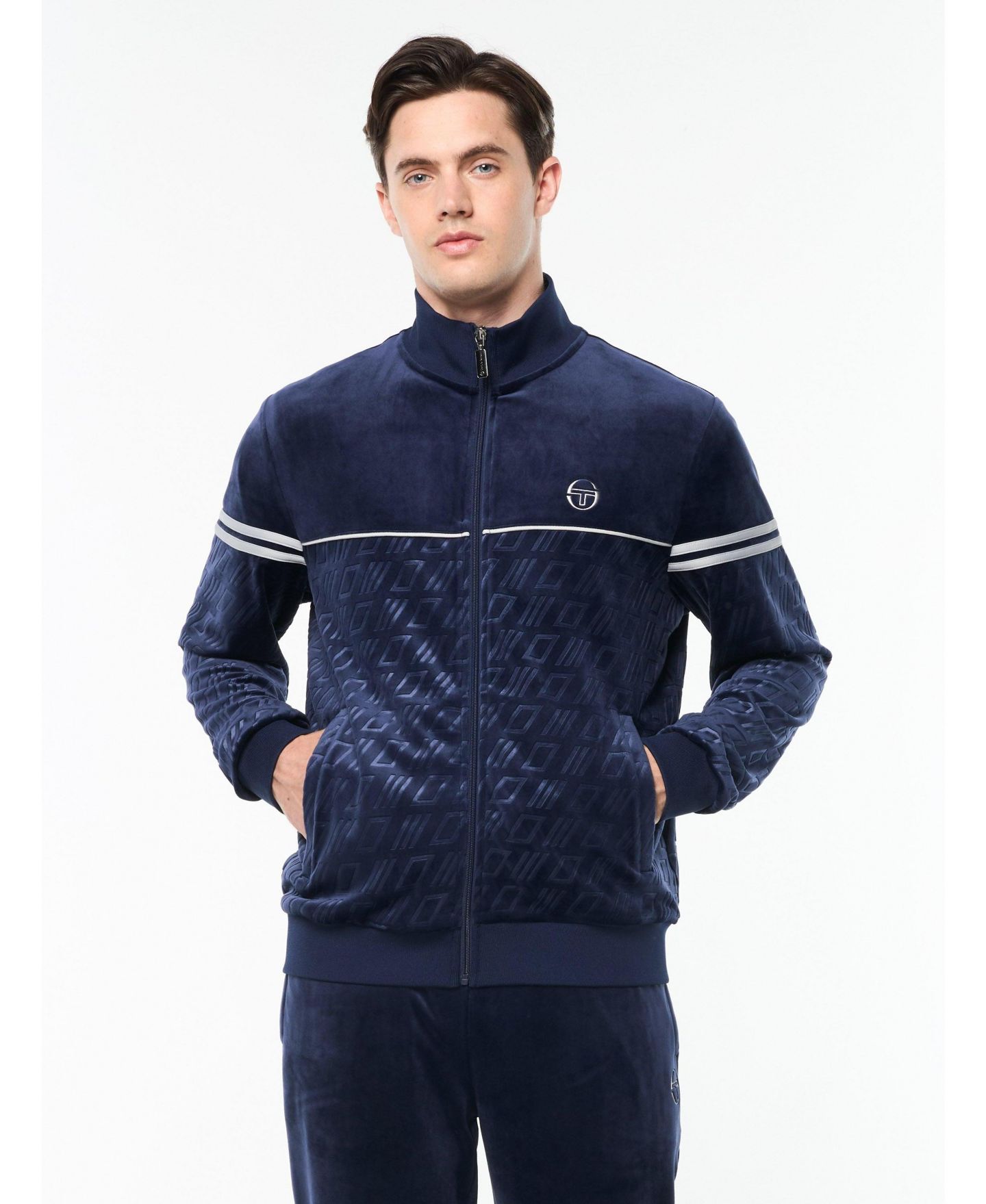 Мужская куртка Sergio Tacchini Bandiera Track, цвет: Синий, вариант 1 — фото 1