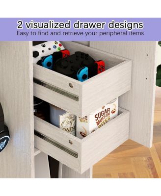 44.49" Slim AV Media Stand with 2 Drawers & 3 Hooks