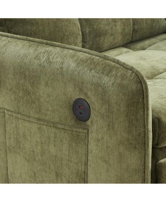 3-in-1 Sleeper Chair Bed, 80" Extra Long Pull Out Sofa with USB Charging & Storage