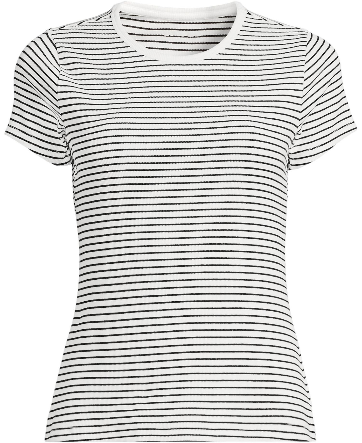 Plus Size Short Sleeve Crew Neck Micro Rib Mini Tee