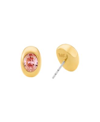 Oval Stone Stud Earrings
