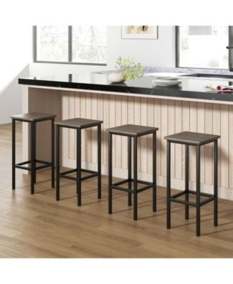 Counter Height Bar Stools Set of 4 with Wood Frame