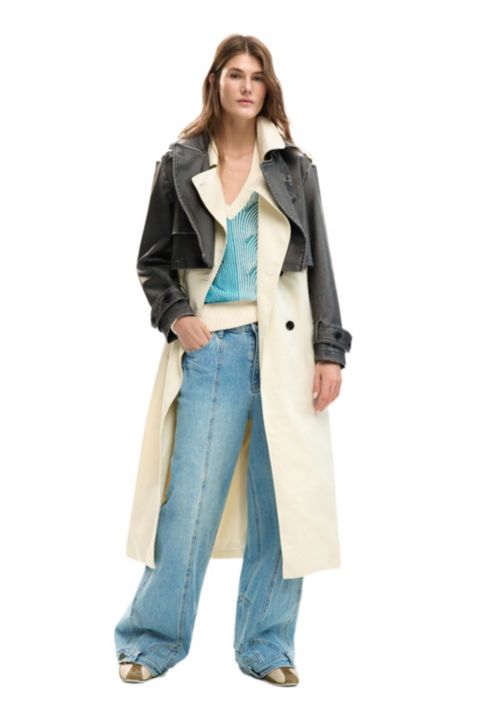 Женские куртки Desigual Detachable trench coat combined