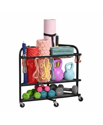 Triangle Yoga Mat Storage Cart with Wheels for Home Gym Equipment
