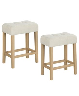 Upholstered Counter Height Bar Stools Set of 2