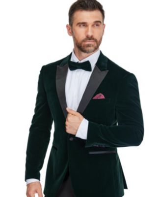 Men's 2-Piece Velvet Peak Lapel Slim-Fit Tuxedo