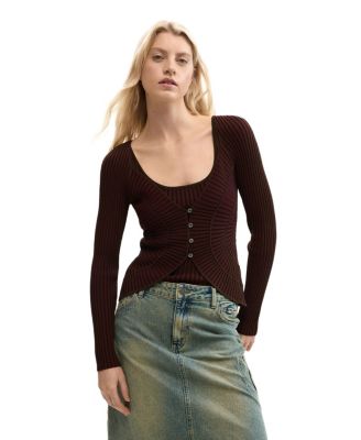 Women's Fine Knit Sweater With Buttons