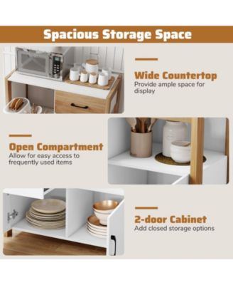 Kitchen Storage Cabinet with Drawer Pull Out Shelf and Doors