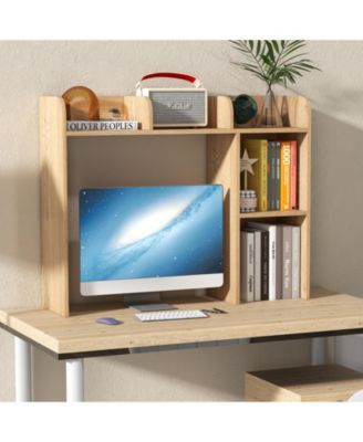 Three Tier Desk Bookshelf with Open Shelves for Home Office