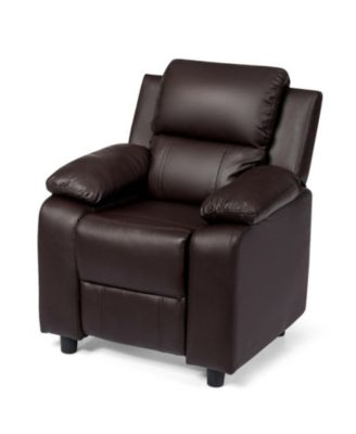 Kids Headrest Recliner Sofa with Flip-Up Storage Arms