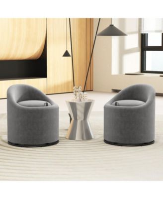 360-Degree Swivel Barrel Chair with Hidden Storage