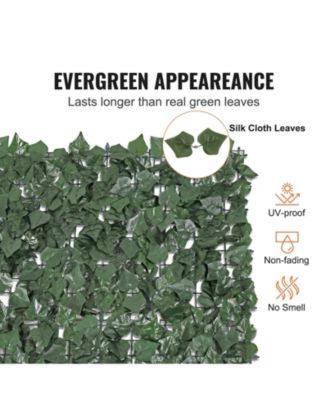 Ivy Privacy Fence, 96 x 72 in, Artificial Green Wall, Faux Hedges for Garden and Patio