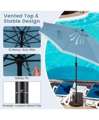 9 ft Patio Umbrella with Sun Protective Canopy