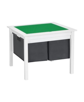 2-in-1 Kids Double-sided Activity Building Block Table with Drawers