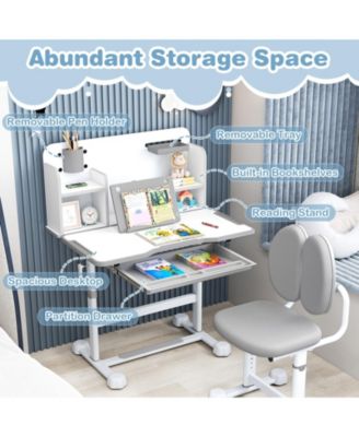 Kid's Study Desk and with Tilt Desktop and Pen Holder