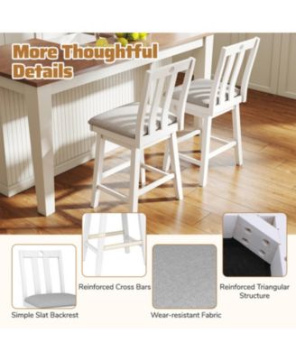 25 in Swivel Counter Height Bar Stools Set of 2 with Rubberwood Frame